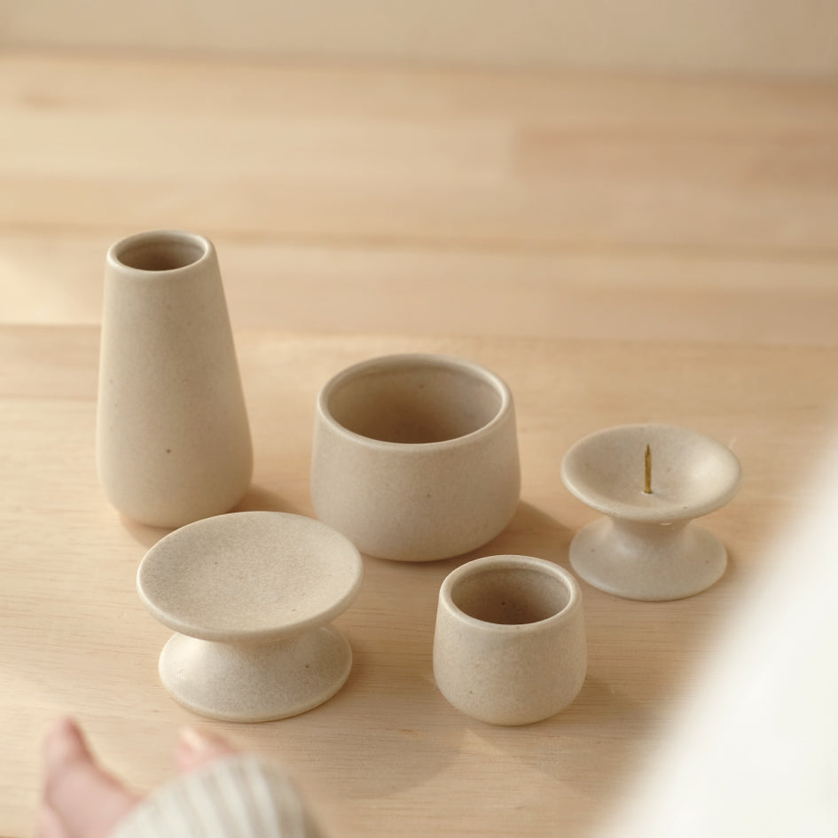 UTATANEペット仏具 5点セット マットなベージュ