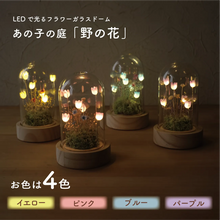 画像をギャラリービューアに読み込む, LEDフラワーガラスドーム　【あの子の庭 ー 野の花】
