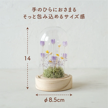 画像をギャラリービューアに読み込む, LEDフラワーガラスドーム　【あの子の庭 ー 野の花】
