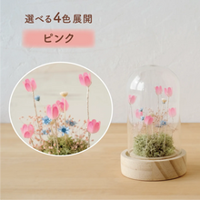 画像をギャラリービューアに読み込む, LEDフラワーガラスドーム　【あの子の庭 ー 野の花】

