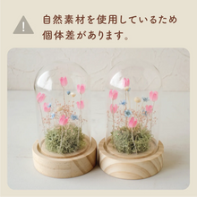 画像をギャラリービューアに読み込む, LEDフラワーガラスドーム　【あの子の庭 ー 野の花】
